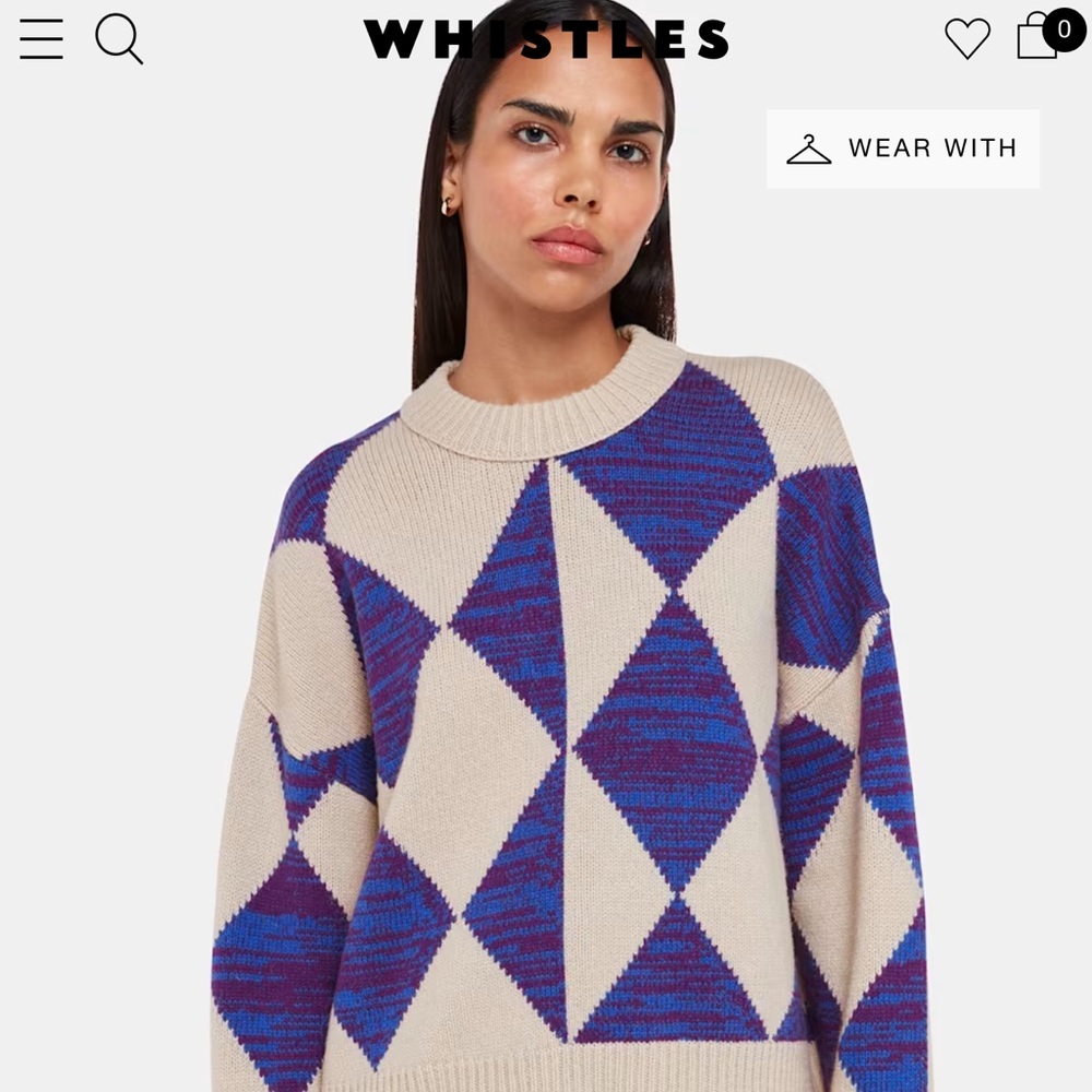 Whistles diamond knit sweater